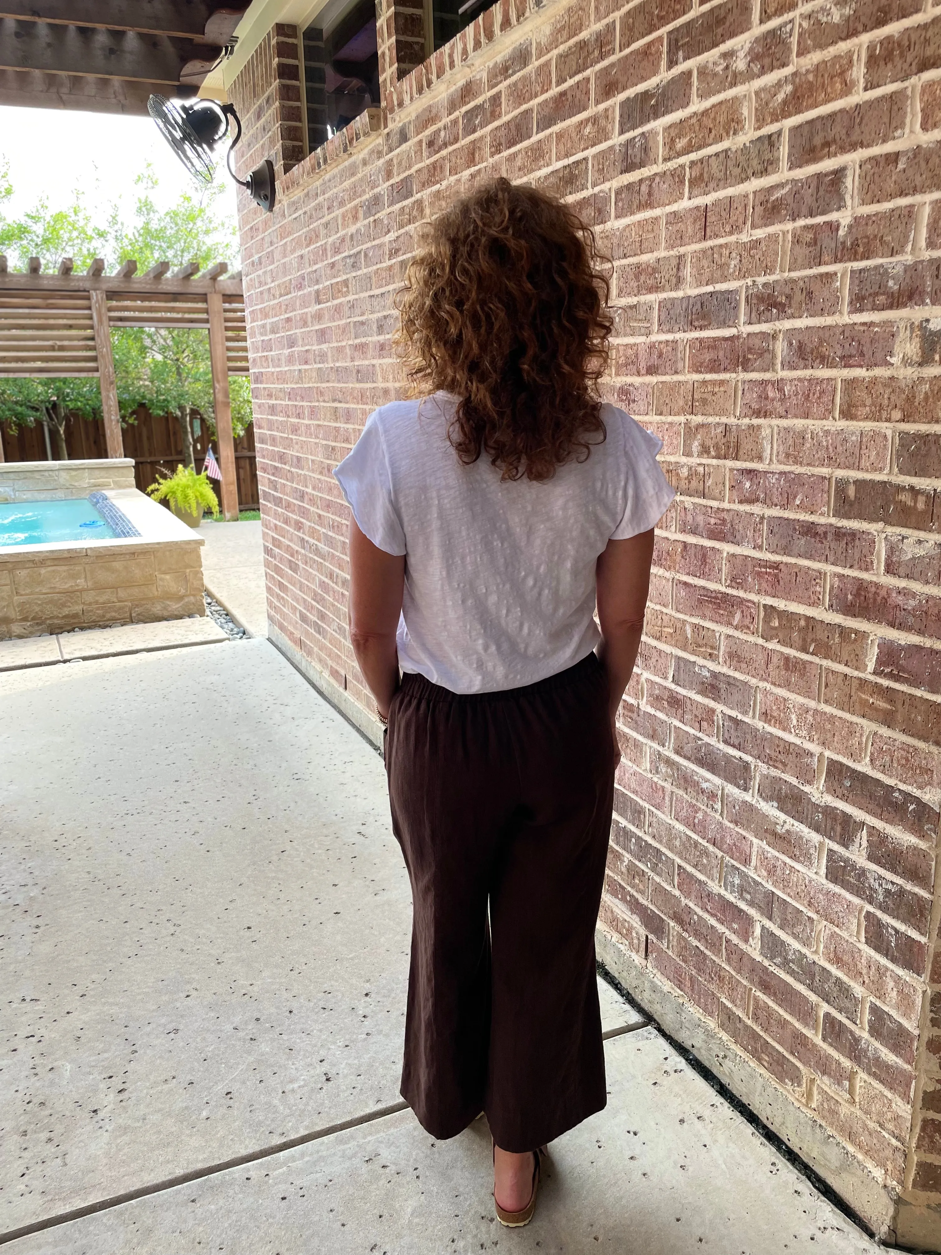 Ivy Jane Linen Crop Pant in Dark Chocolate