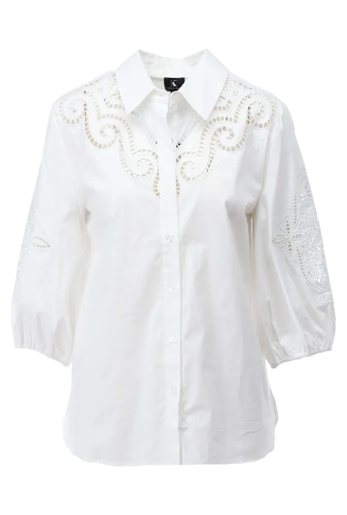 K-design - Blouse met borduursel (A762White)