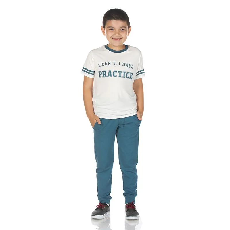 Kickee Pants Short Sleeve Easy Fit Crew Neck Tee - Natural I Can't, I have Practice