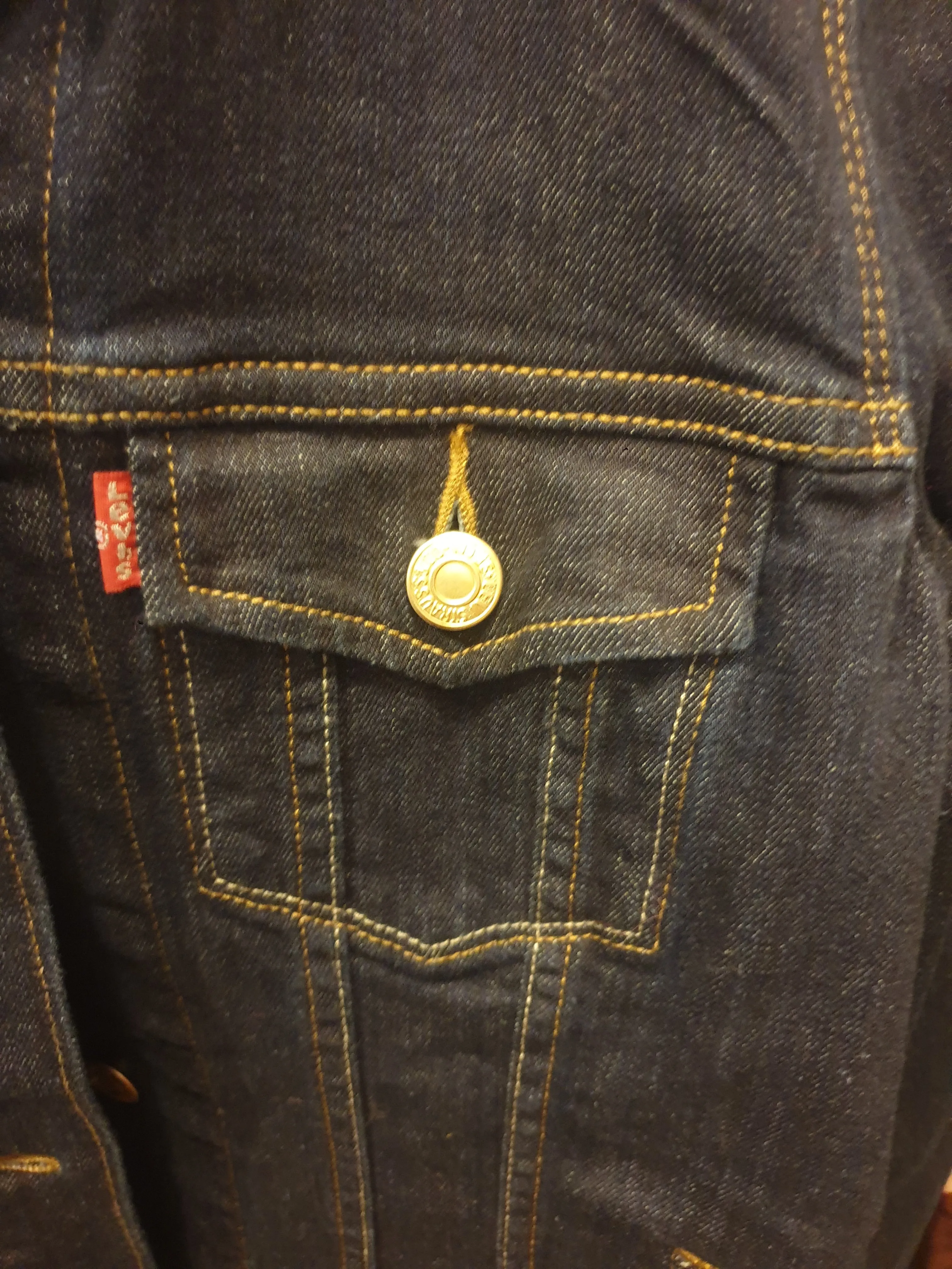 Levi classic dark denim jacket fits size 8