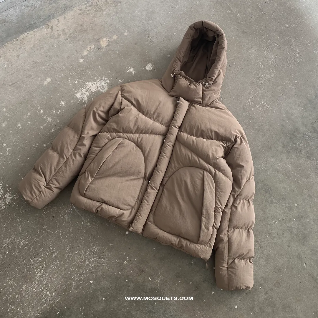 LIGHT BROWN PUFFER JACKET