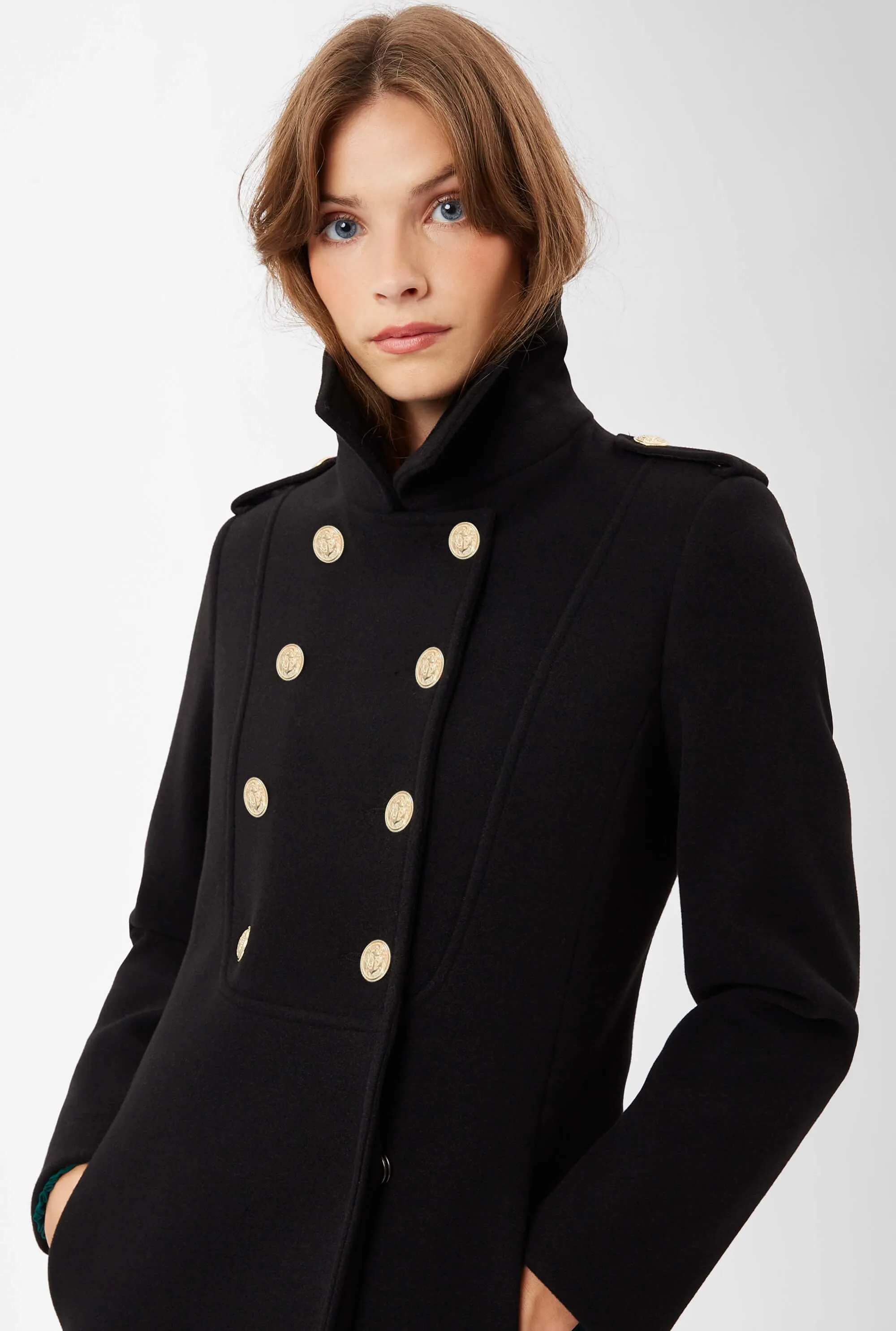 Long Military Black Coat