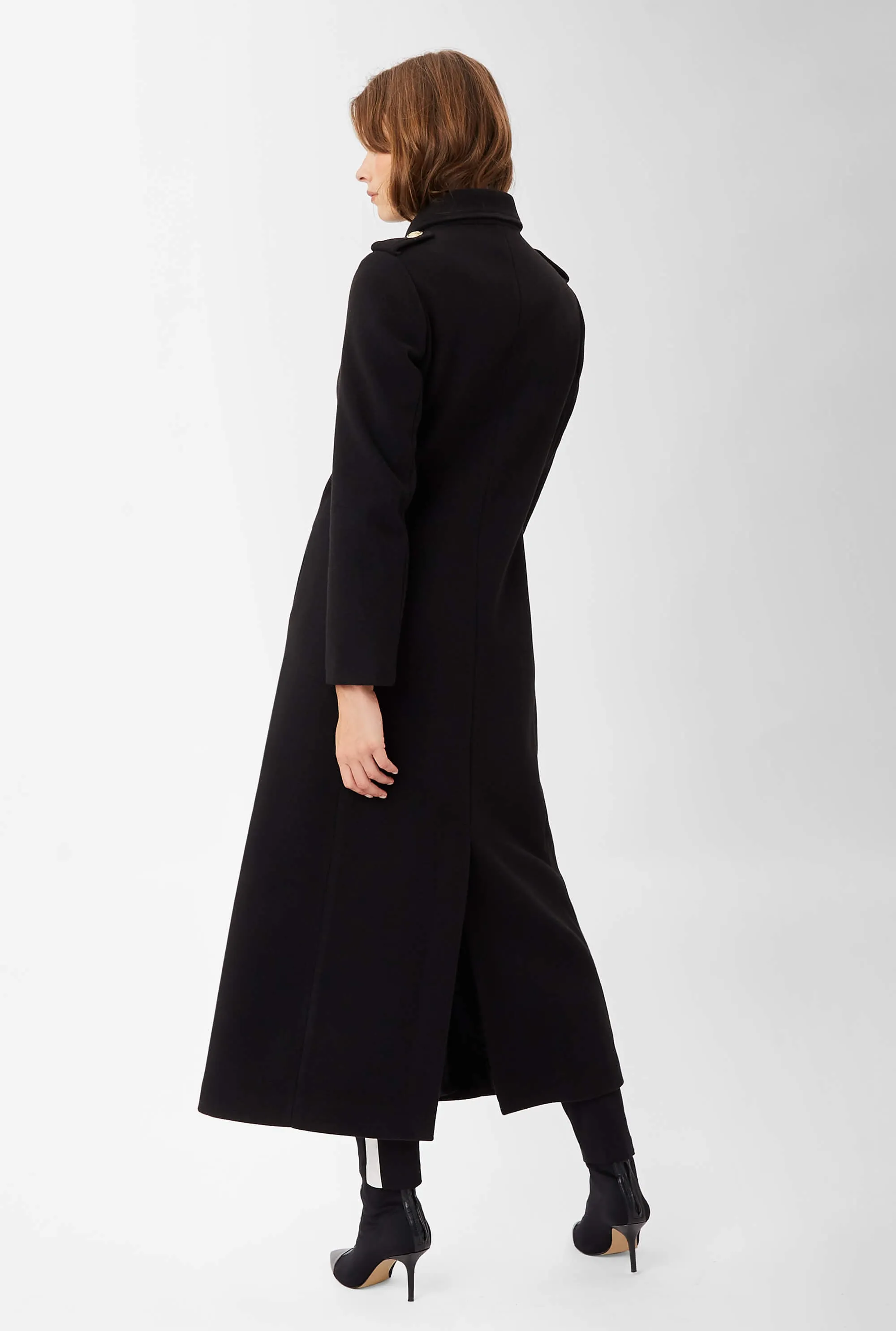 Long Military Black Coat