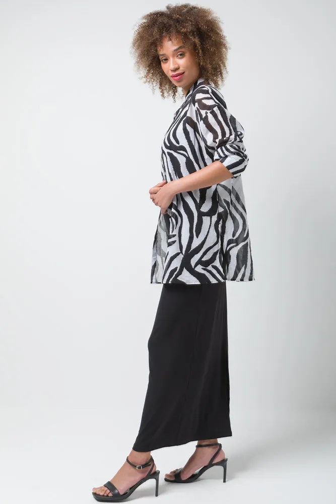 Longer Length Voile Shirt Black