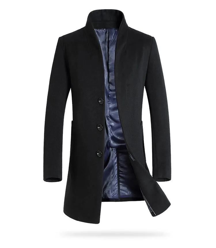 Luxury Slim Fit Long Woollen Coat