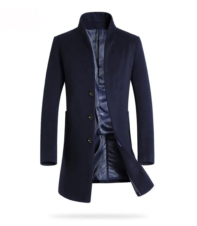 Luxury Slim Fit Long Woollen Coat