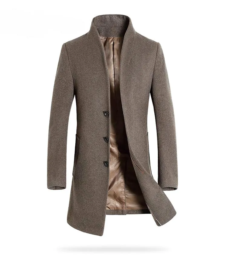 Luxury Slim Fit Long Woollen Coat