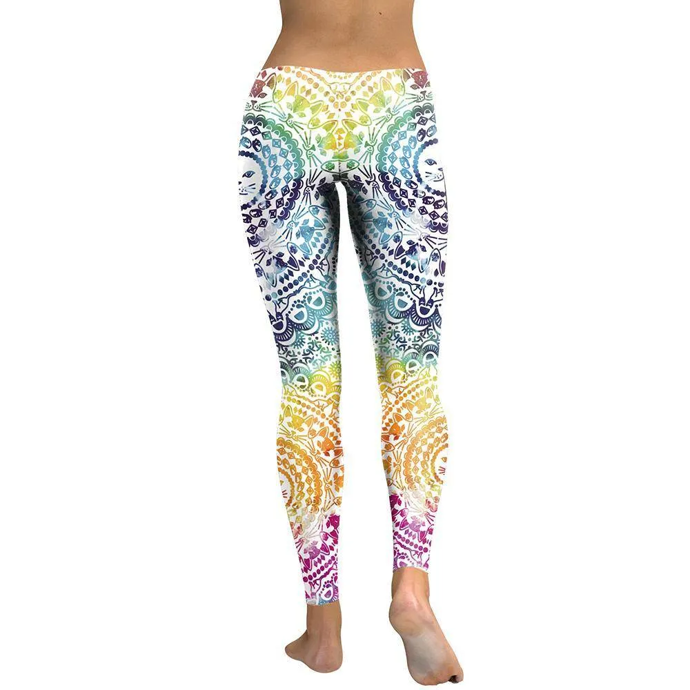 Mandala Flower 3D Printed Yoga Pants