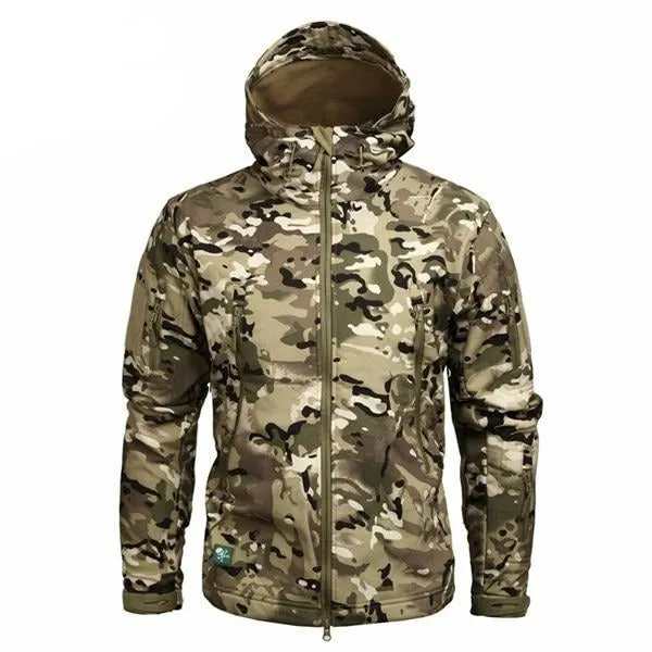 Men's Military Camouflage Fleece Jacket Army Tactical Clothing  Multicam Male Camouflage Windbreakers