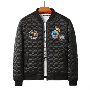 Mens Quilted Bomber Jacket