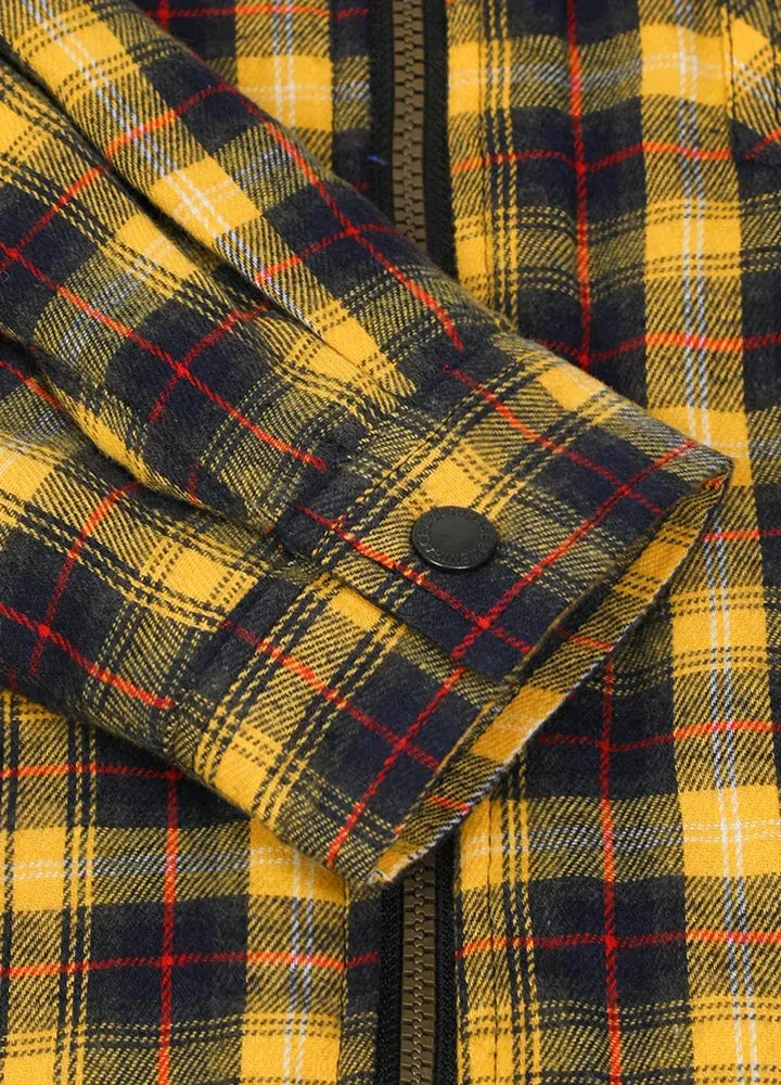 Men's Sherpa Lined Flannel Shirt Jacket with Hood,Plaid Shirt-Jac