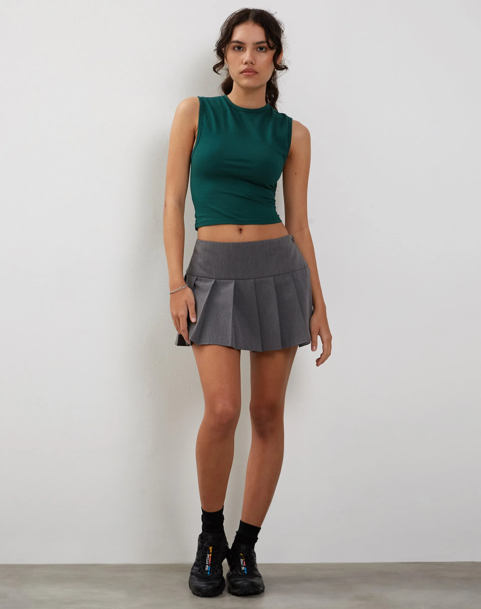 Monlo Vest Top in Bottle Green