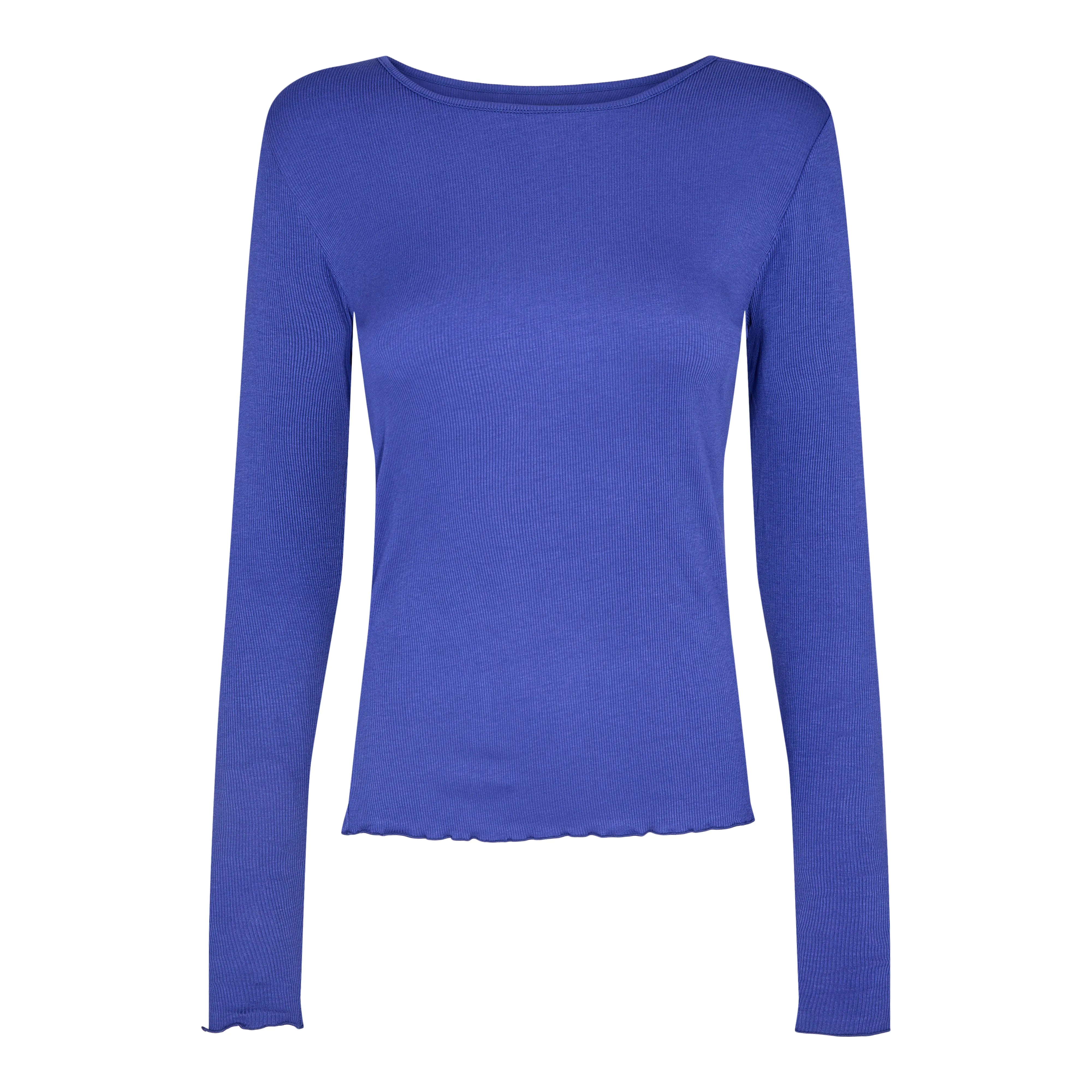 NATALIA LS ROUND NECK  BLOUSE - ROYAL BLUE