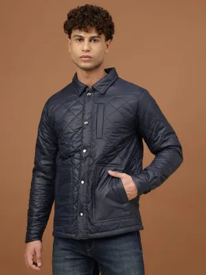 Richlook Men Navy Spread Collar Jacket