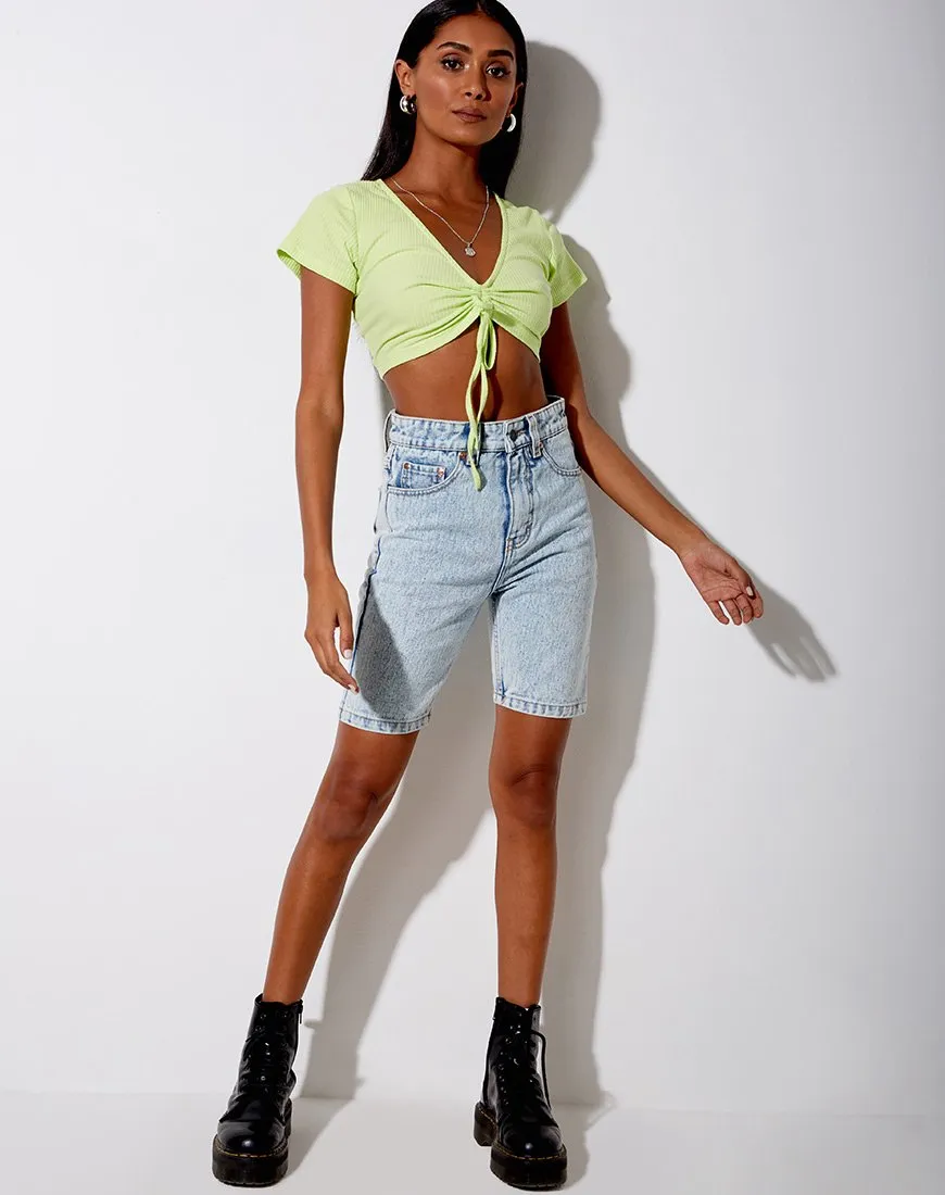 Rivera Crop Top in Rib Lime