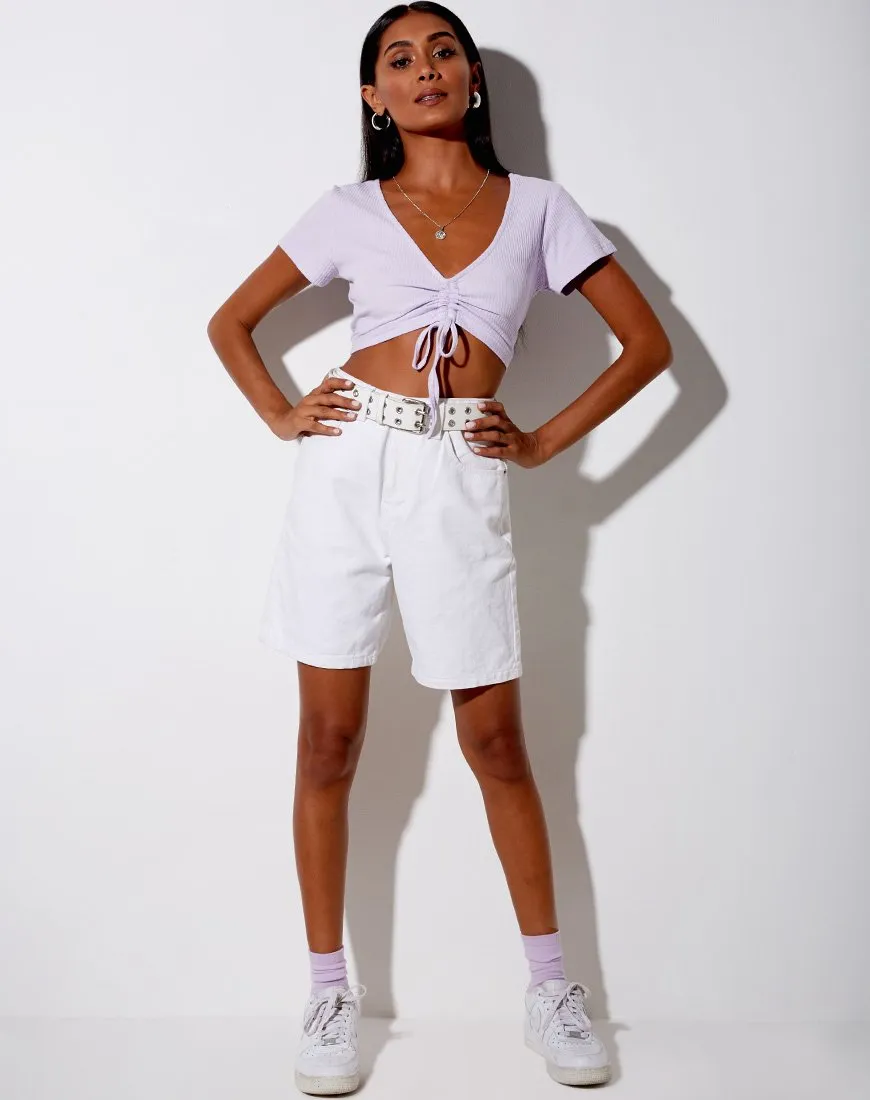 Rivera Crop Top in Rib Violet