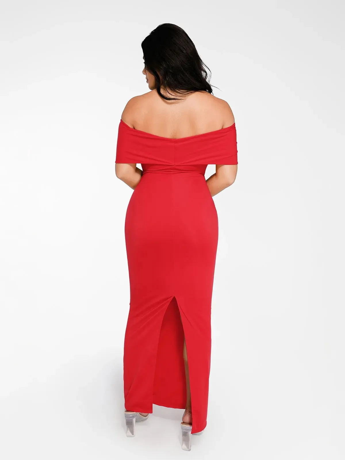 Shapewear Off-the-Shoulder Slim Column Maxi Dress For Insiders