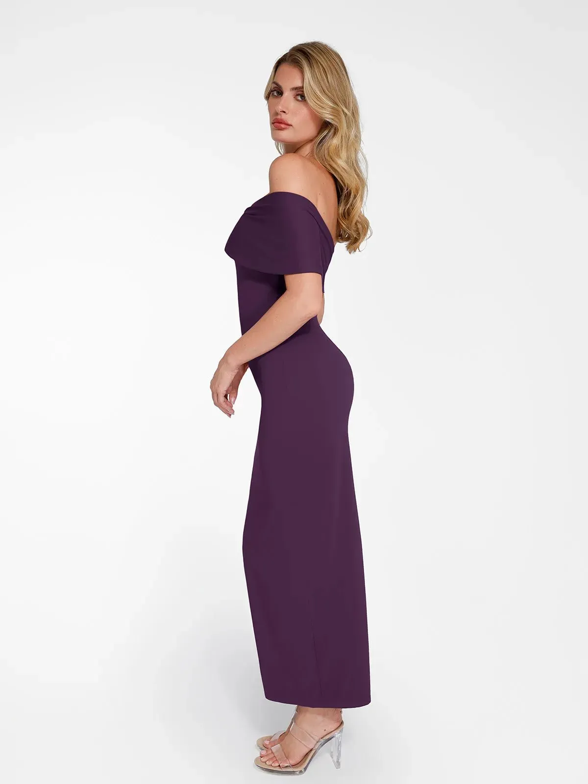 Shapewear Off-the-Shoulder Slim Column Maxi Dress For Insiders