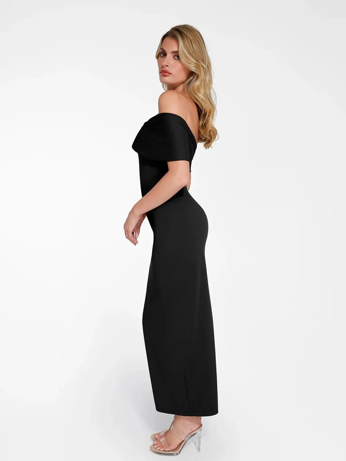 Shapewear Off-the-Shoulder Slim Column Maxi Dress For Insiders