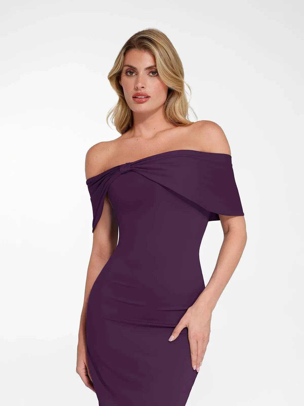 Shapewear Off-the-Shoulder Slim Column Maxi Dress For Insiders