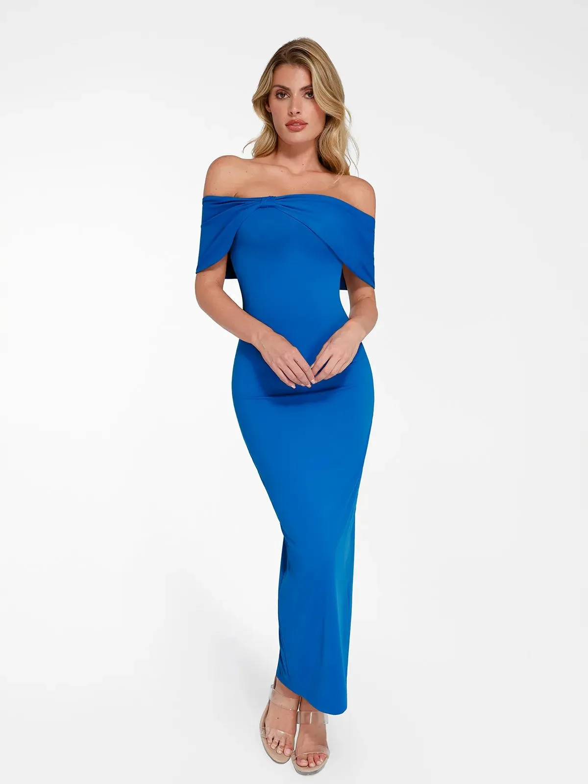 Shapewear Off-the-Shoulder Slim Column Maxi Dress For Insiders