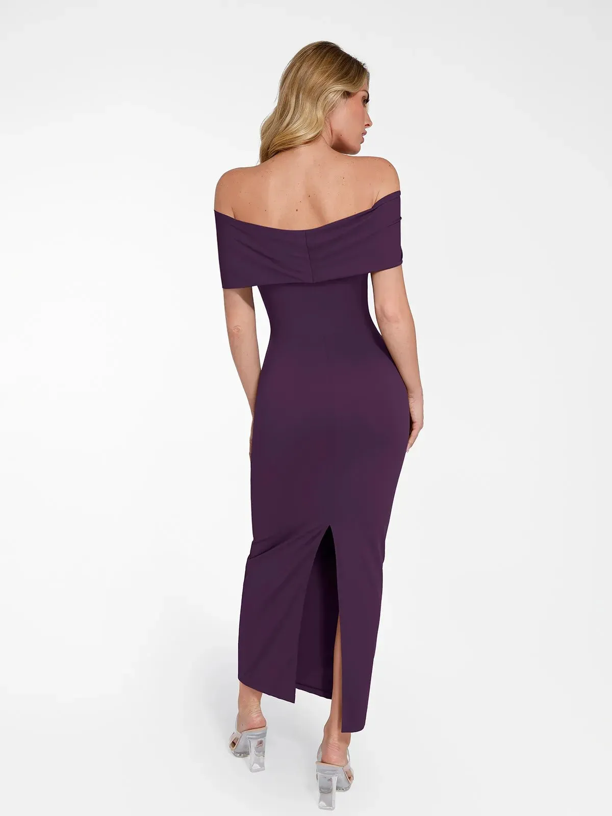 Shapewear Off-the-Shoulder Slim Column Maxi Dress For Insiders