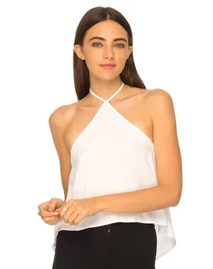 Shea Halter Swing Crop Top in White