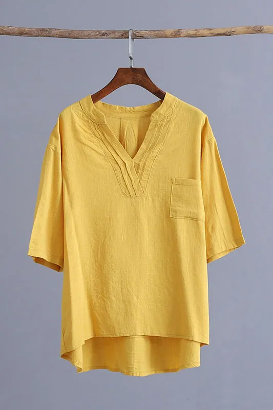 Simple retro top for women J009-20