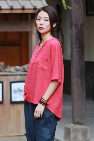 Simple retro top for women J009-20