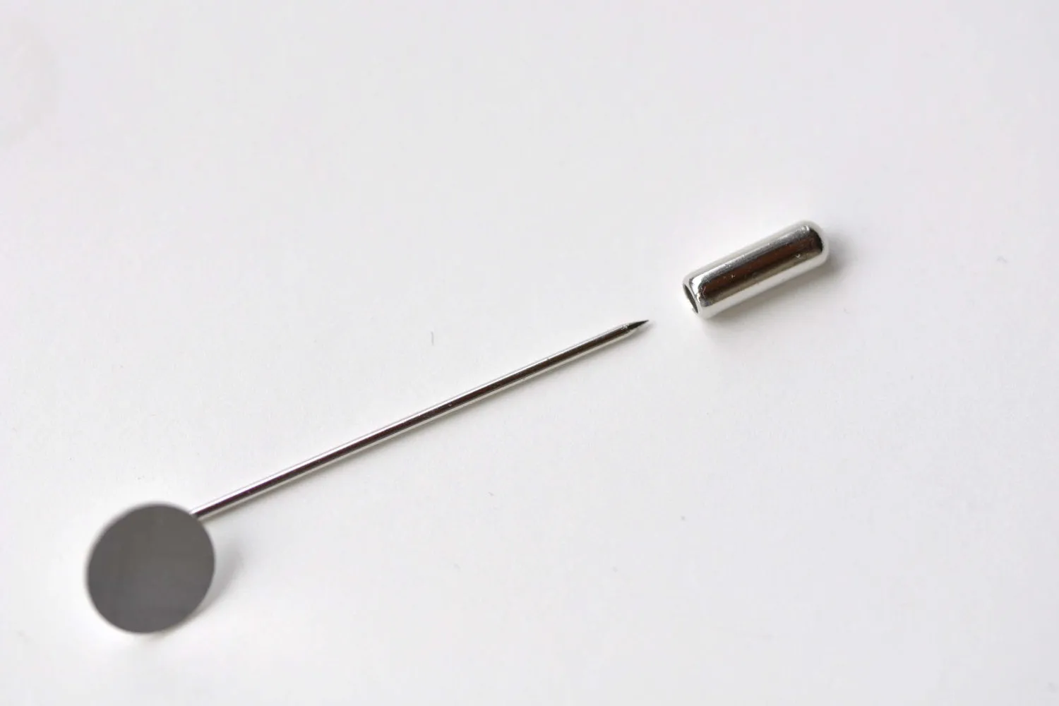 Stick Pin Lapel Pin Clutch Platinum Blanks 10mm Pad Set of 10 A8045