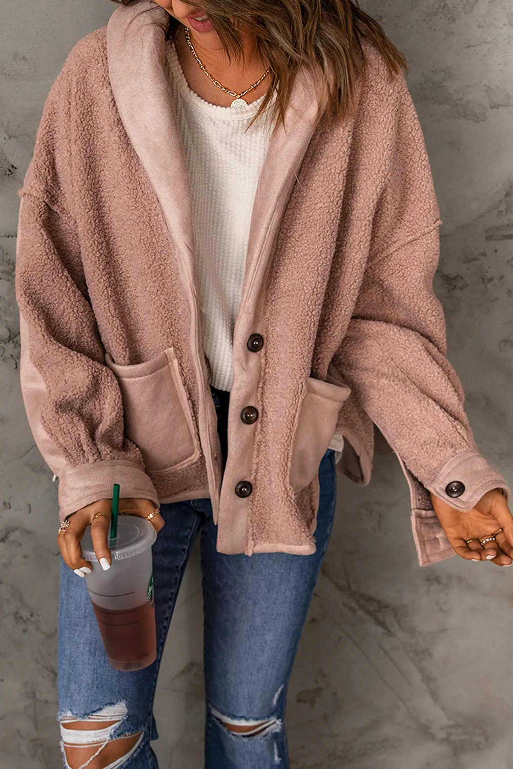 Suede Sherpa Loose Jacket