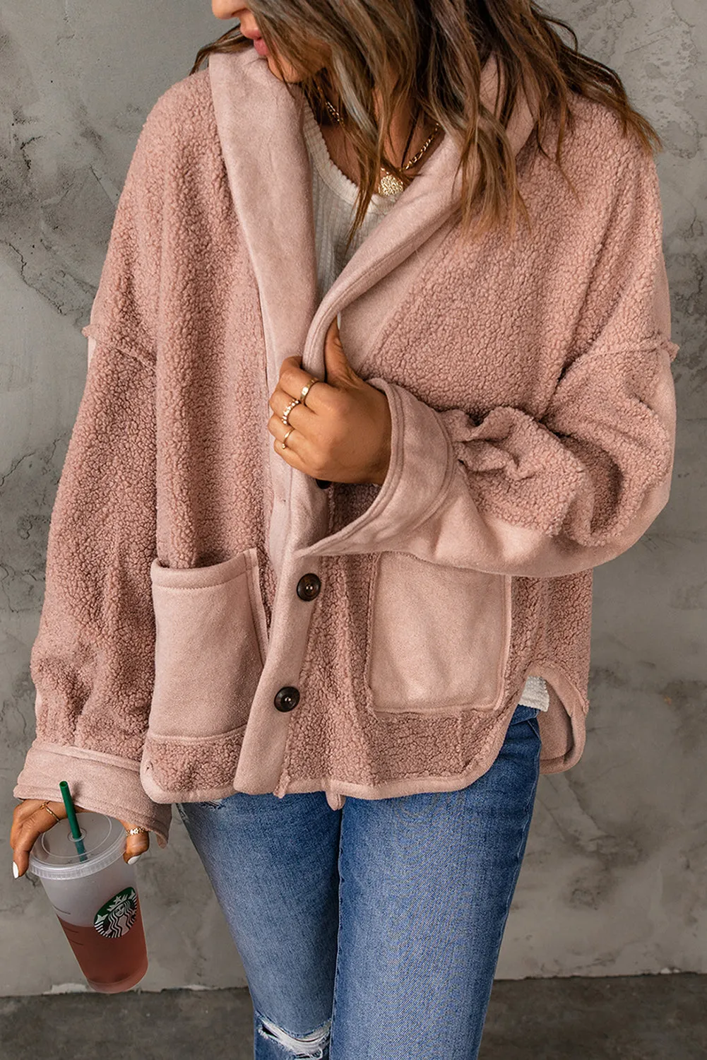 Suede Sherpa Loose Jacket