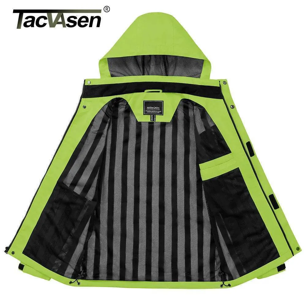 TACVASEN Men's Lightweight Spring Autumn Jackets -Mesh Lined Waterproof Raincoat for Outdoor Fishing Hiking Windbreaker