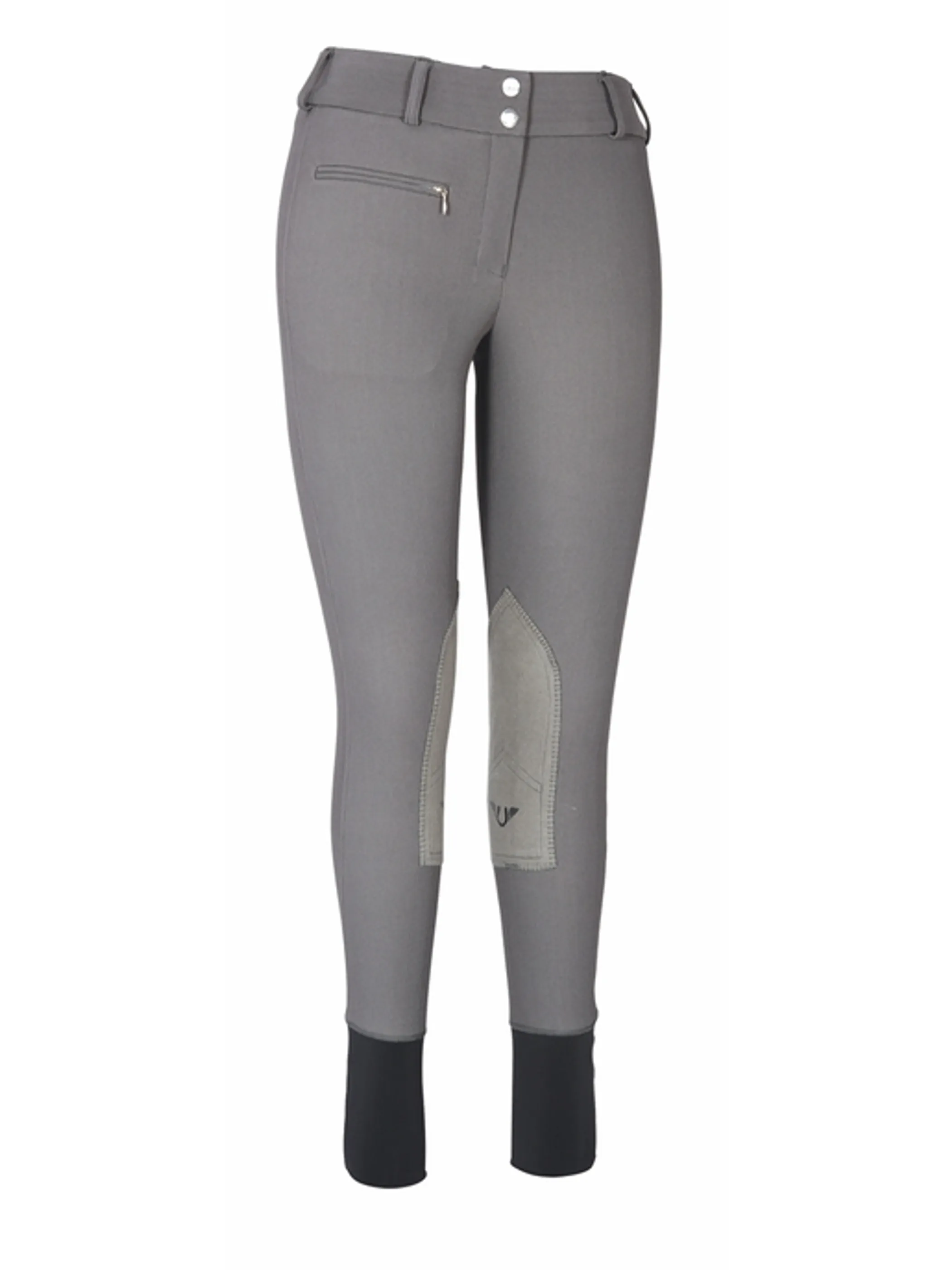 TuffRider Ladies Ribb Lowrise Wide Waistband Knee Patch Breeches