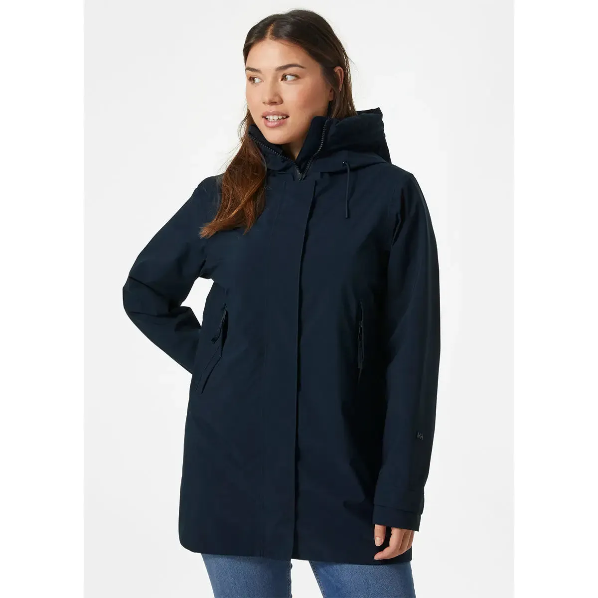 Victoria Mid Length Raincoat - Navy