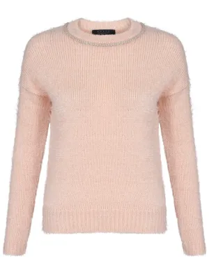 Womens Amara Reya Teasel Crew Neck Jumper in Scallop Shell