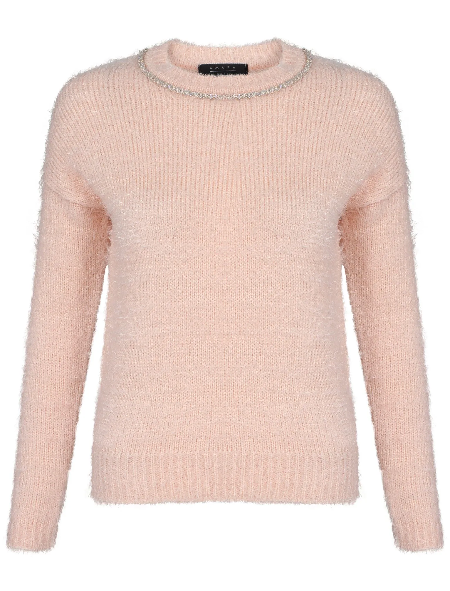 Womens Amara Reya Teasel Crew Neck Jumper in Scallop Shell