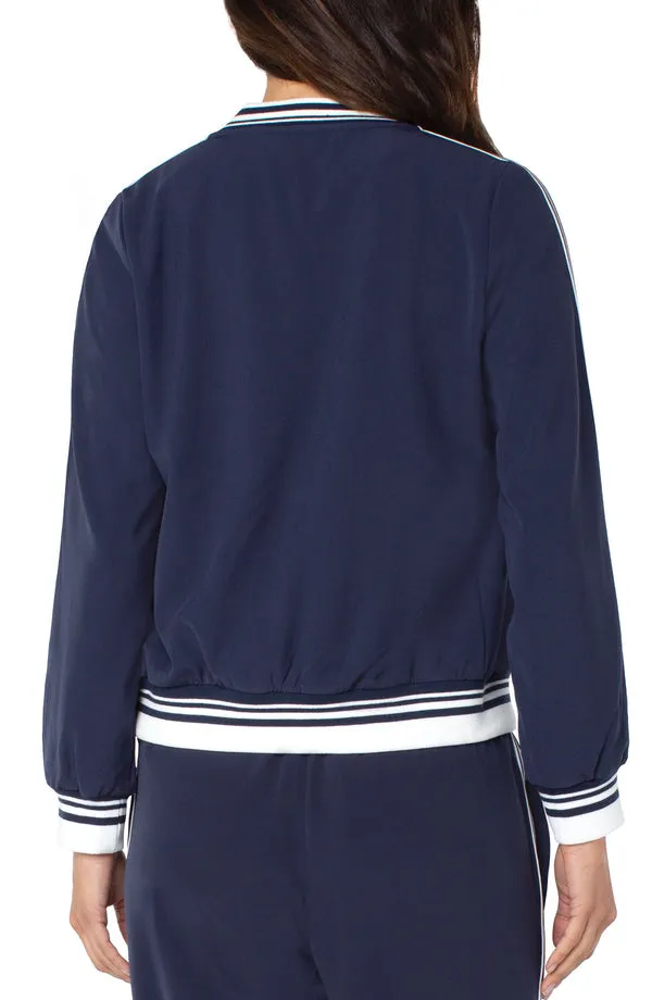 Zip Up V-Neck Track Jacket